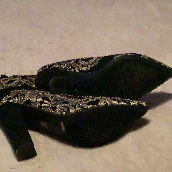 Bamboo booties gold and black mesh lace 9.5 - Picture 8 of 12